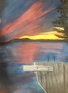 Summer Dock Sunset Painting by Nina Jatania