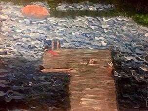 Summer Dock Waves Painting by Nina Jatania