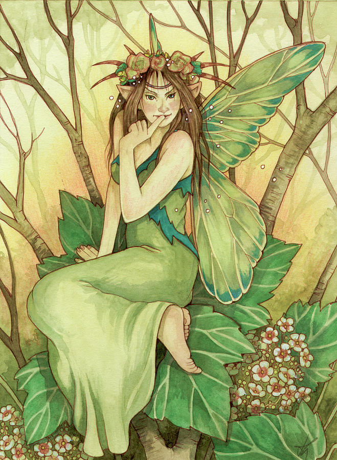 Fairy Painting - Summer Fairy by Linda Ravenscroft