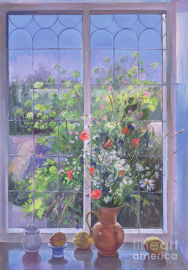 Summer Flowers At Dusk Painting by Timothy Easton