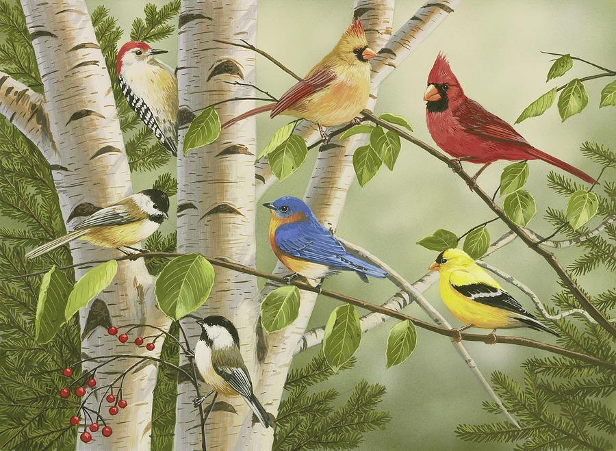 Bird Painting - Summer Friends by William Vanderdasson
