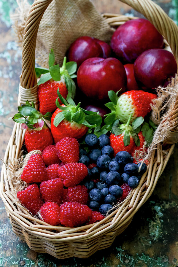 Summer Fruit Basket Photograph by Nicky Corbishley