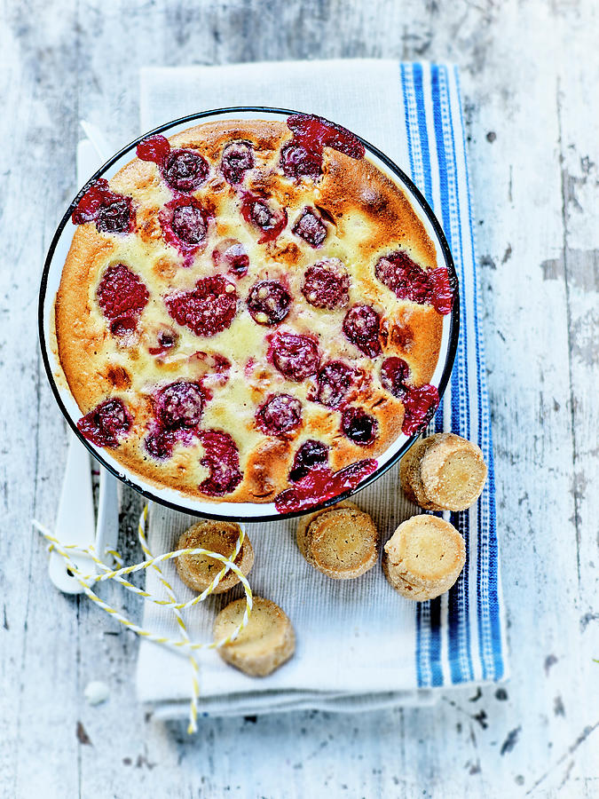 Summer Fruit Flan And Diamants Biscuits Photograph by Amiel