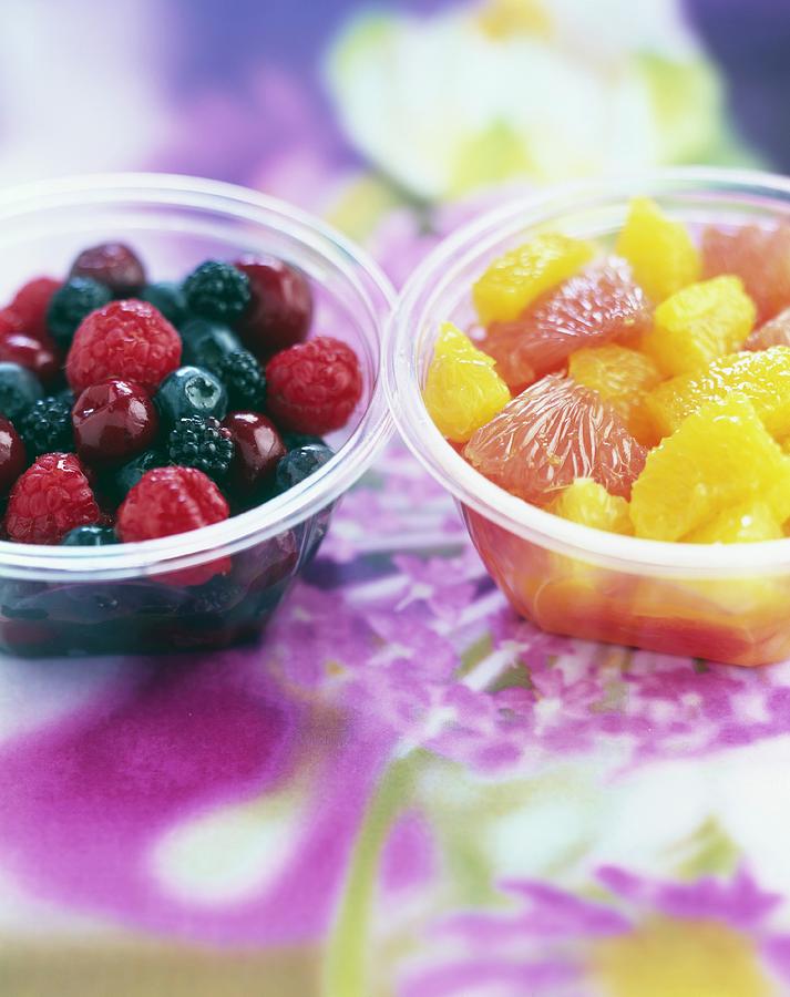 Fruit Photograph - Summer Fruit Salad And Citrus Fruit Salad by Roulier-turiot