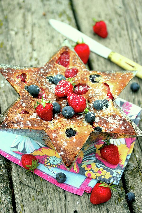 Summer Fruit Star Cake Photograph by Doutreligne