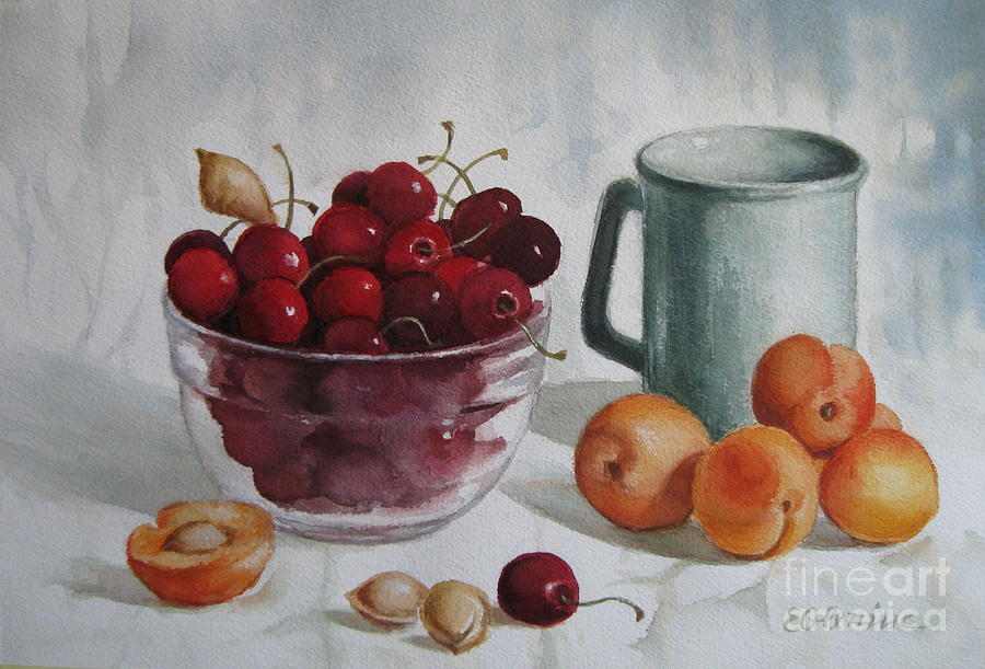 Summer fruits Painting by Elena Oleniuc