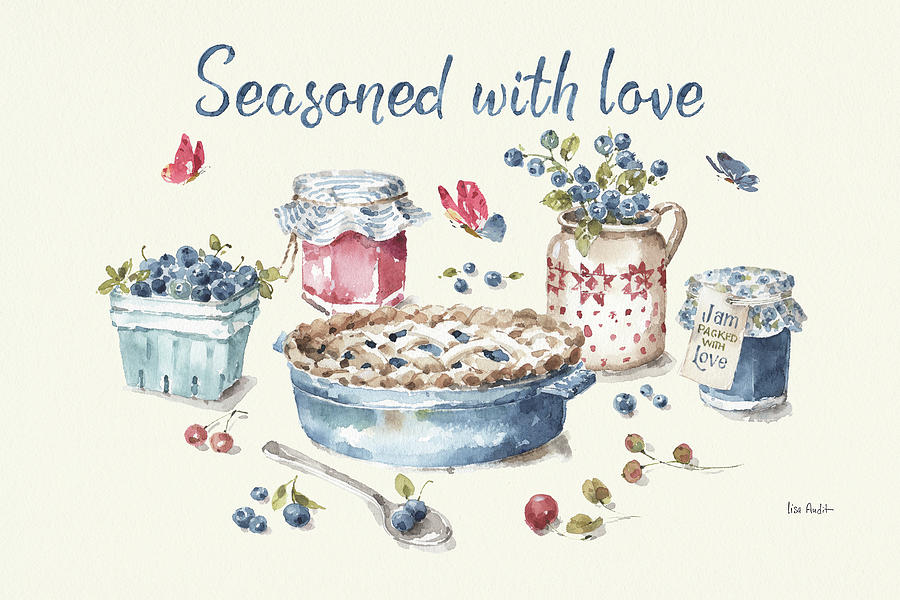Berries Painting - Summer Garden Xii by Lisa Audit Berries Painting - Summer Garden Xii by Lisa Audit