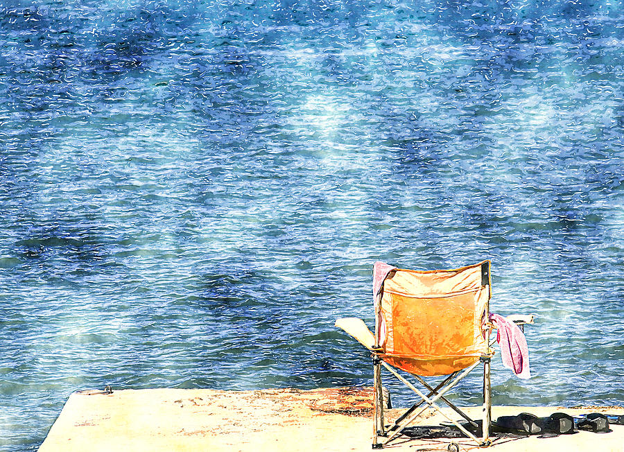 Summer Digital Art - Summer holiday relax in the sun by Luisa Vallon Fumi