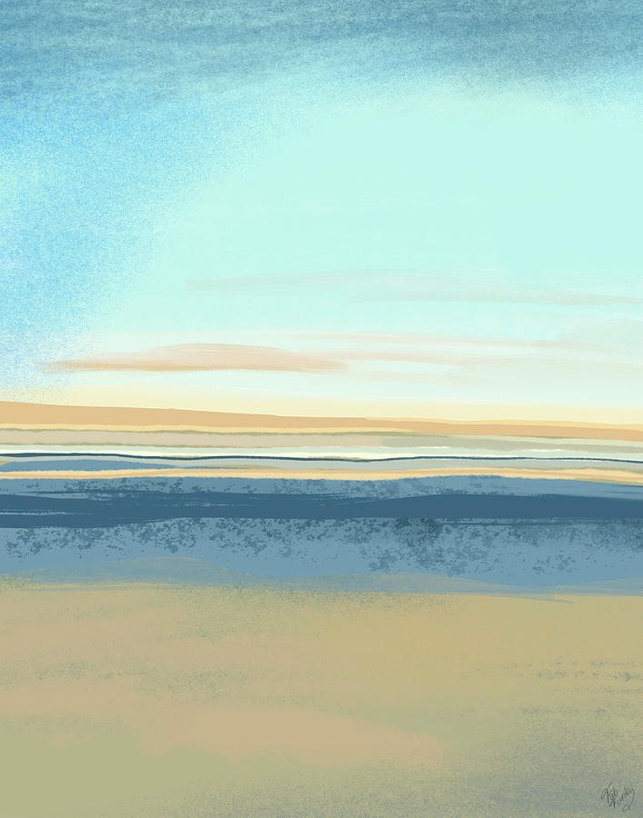 Water Painting - Summer Horizon 1 by Fab Funky
