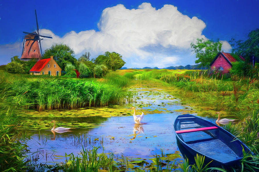 Summer in Holland Painting Photograph by Debra and Dave Vanderlaan