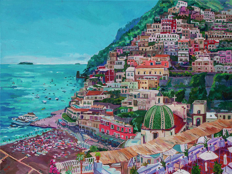 Landscape Painting - Summer in Positano by Heather Nagy