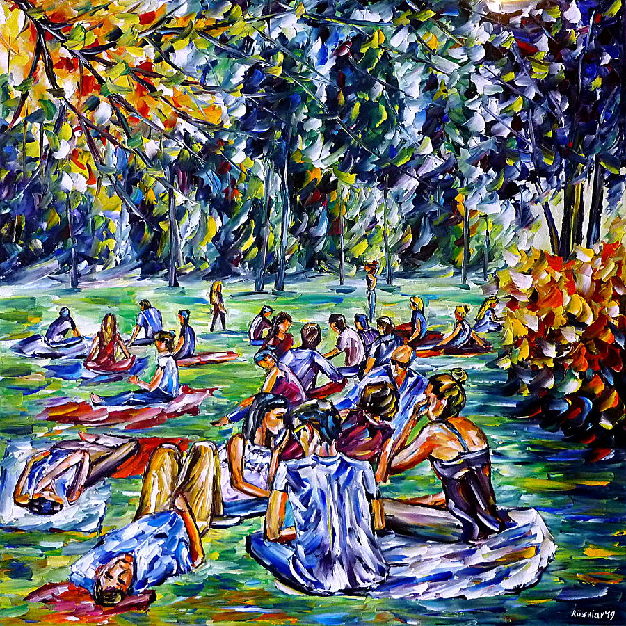 Summer In The Park Painting by Mirek Kuzniar