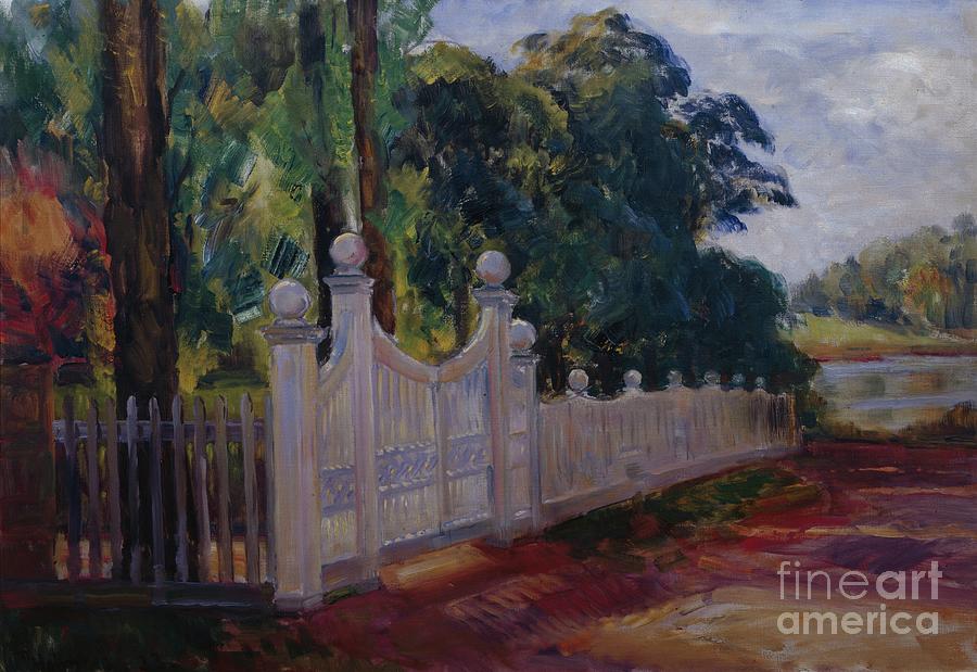 Summer Landscape With Garden Fence And Gate, 1933 Painting by Thorolf Holmboe