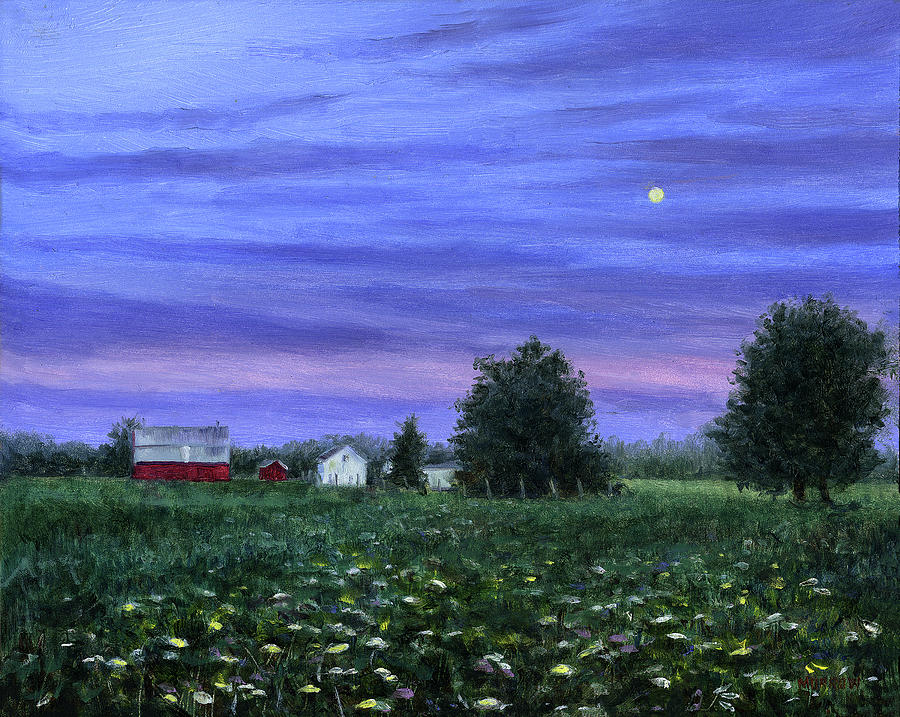 Flowers Still Life Painting - Summer Moonrise by John Morrow