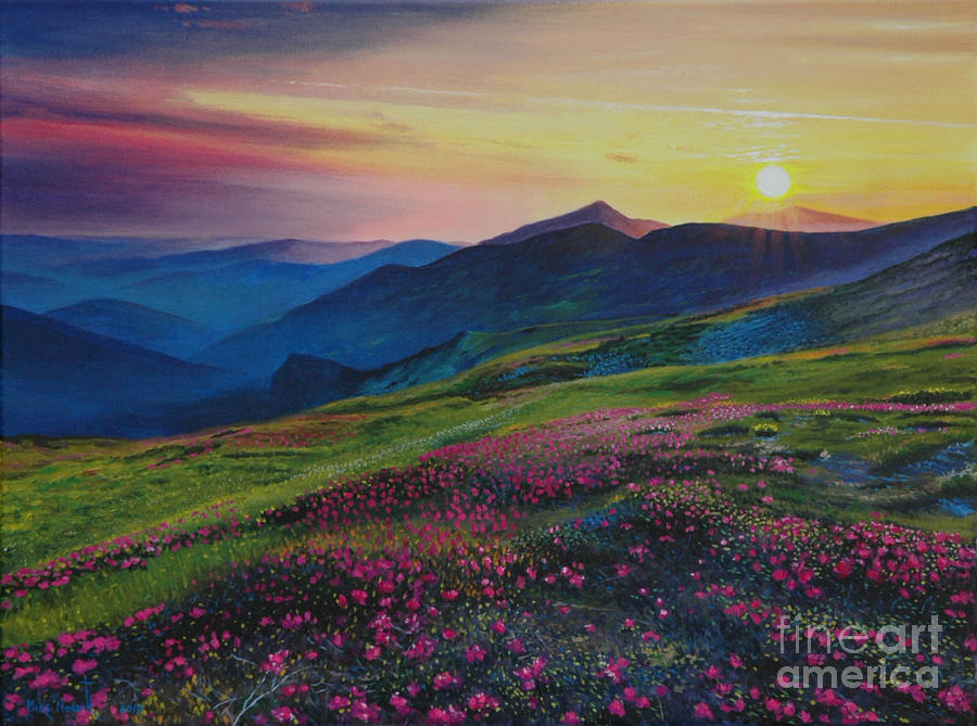 summer mountains painting