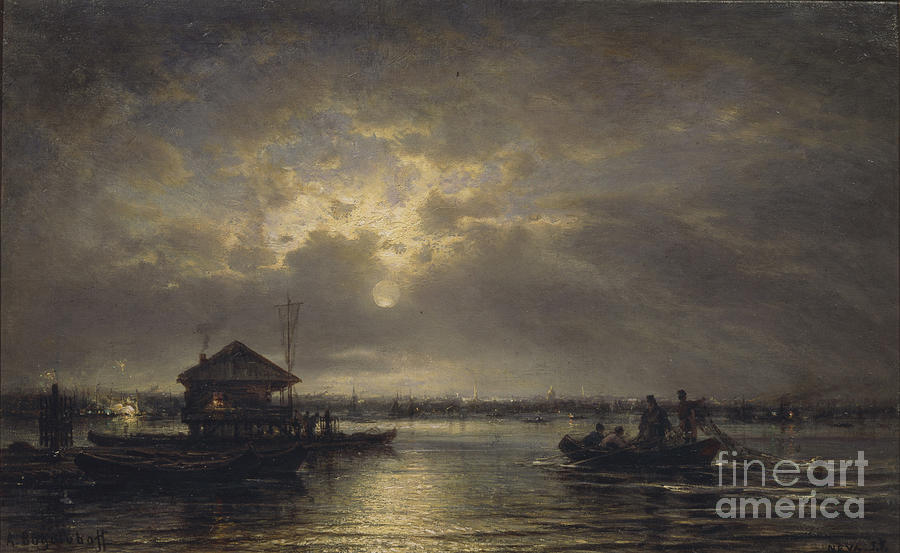 Summer Night On The Neva, 1875. Artist Drawing by Heritage Images