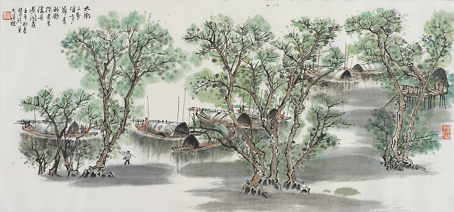 Summer on Taihu Lake Painting by Jenny Sanders