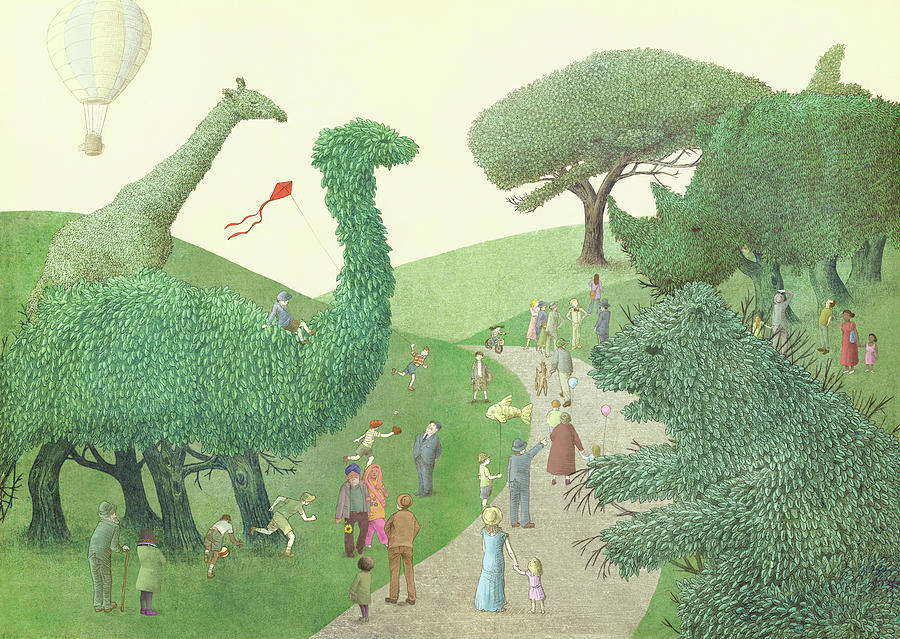 Summer Park Drawing by Eric Fan