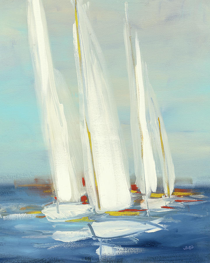 Summer Regatta II Red Yellow Painting by Julia Purinton - Fine Art America