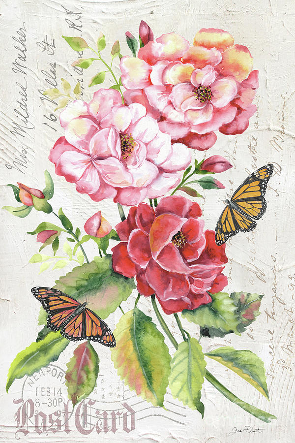 Summer Rose Postcard A Painting by Jean Plout