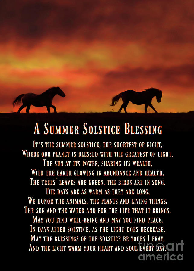 Summer Solstice Mid Summers Eve Blessings with Running Horses Photograph by Stephanie Laird