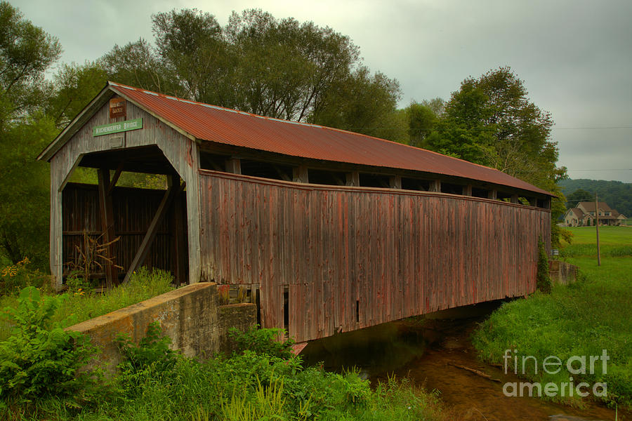 Summer Storms Over The Kochenderfer Covered Bridge Photograph by Adam Jewell