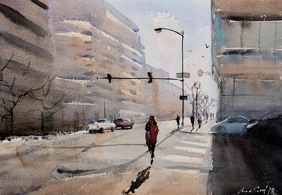 Chicago Winter Stroll Painting