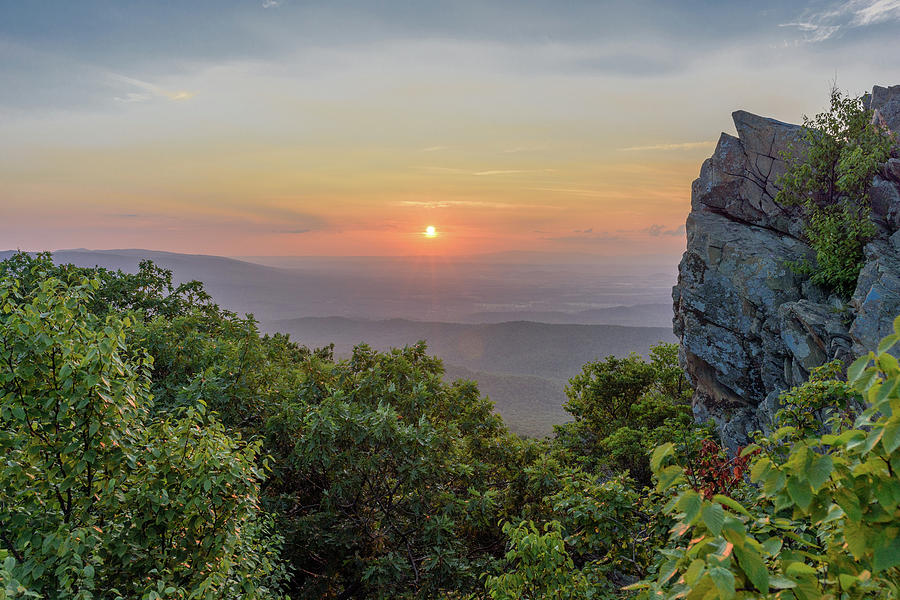 Summer Sunset at Humpback Rocks Photograph by Doug Ash