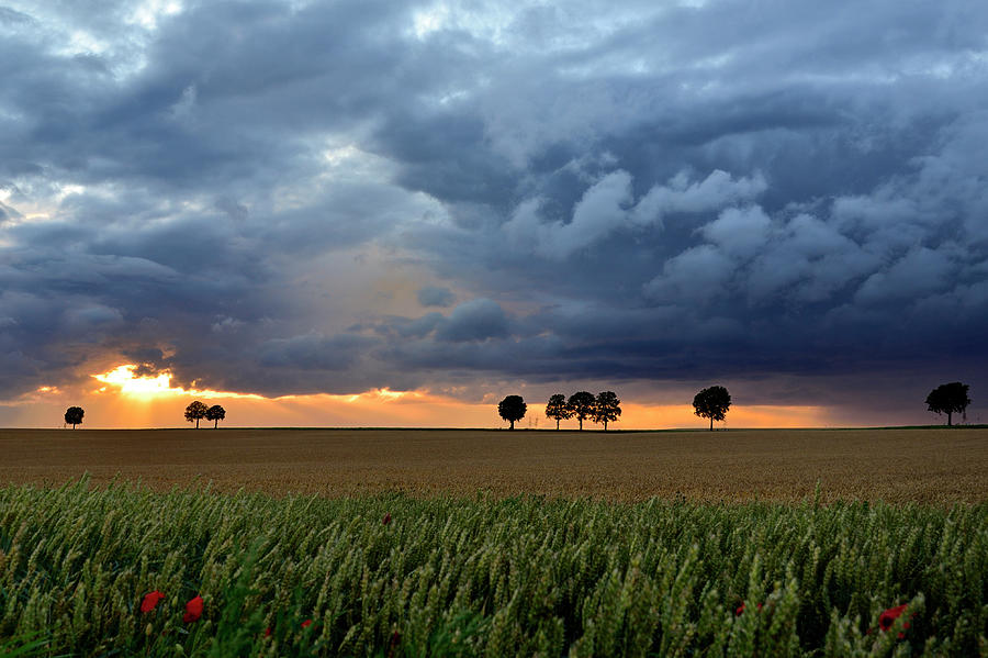 Summer Sunset With Storm Clouds Photograph by Pierre Hanquin Photographie