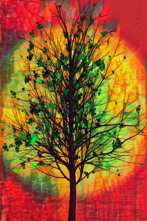 Summer Tree in African Art Digital Art by Debra and Dave Vanderlaan