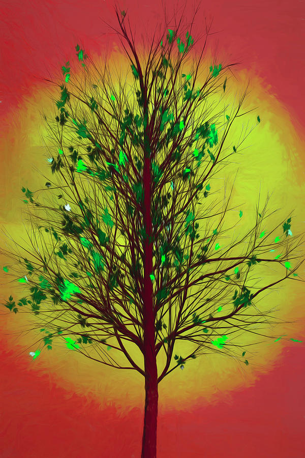 Summer Tree in Beachy Colors Digital Art by Debra and Dave Vanderlaan