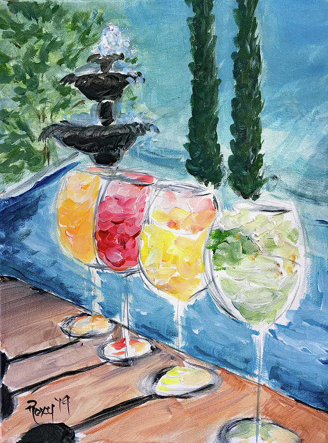 Summer Wine Painting by Roxy Rich
