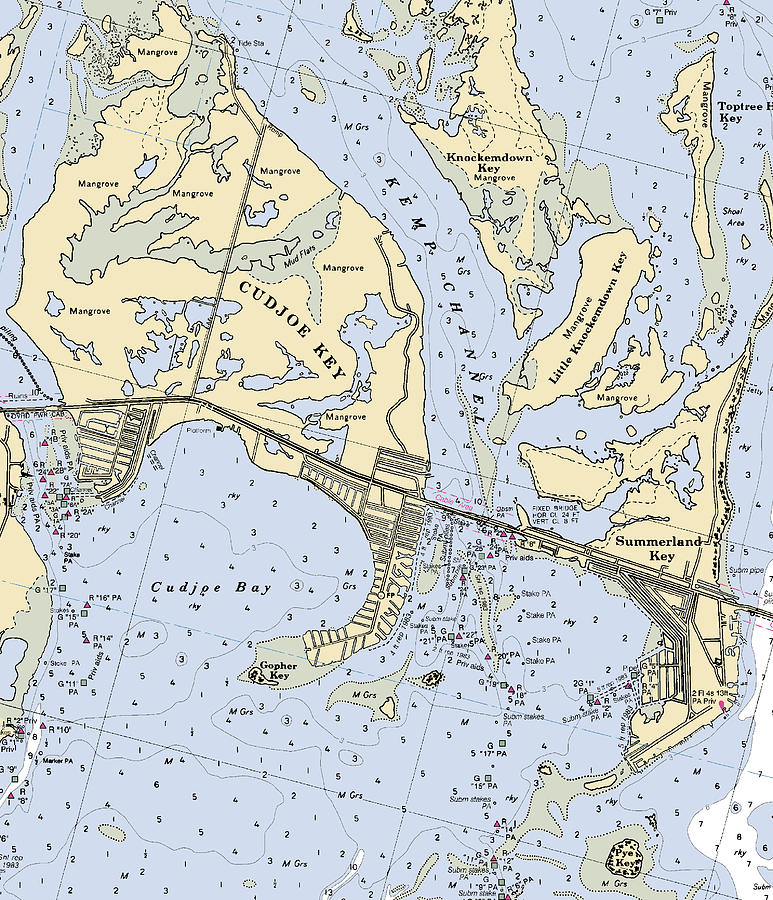 Summerland Keys-florida Nautical Chart Mixed Media by Sea Koast | Fine ...