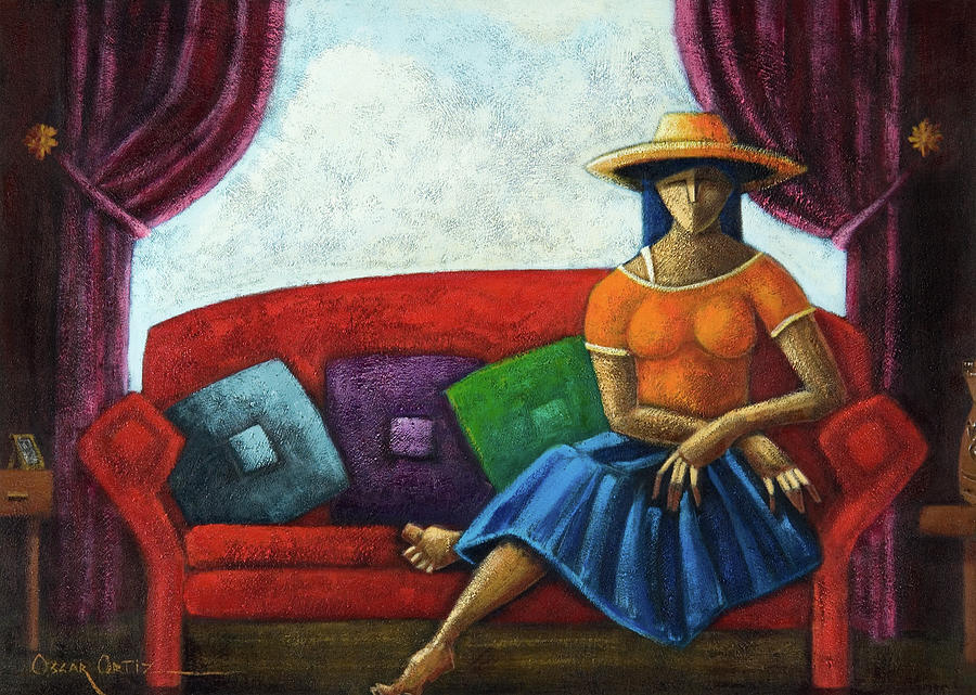 Woman Painting - Summers Last Romance by Oscar Ortiz