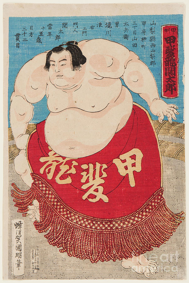 Sumo Wrestler Kaidyo Taro Drawing by Heritage Images