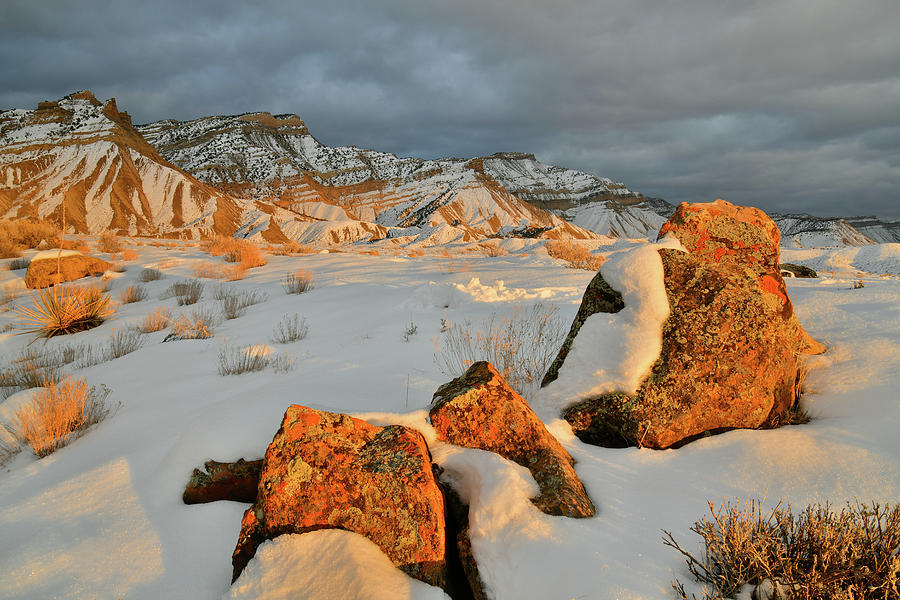 Sun Breaks Through at End of Day in Book Cliffs Photograph by Ray Mathis