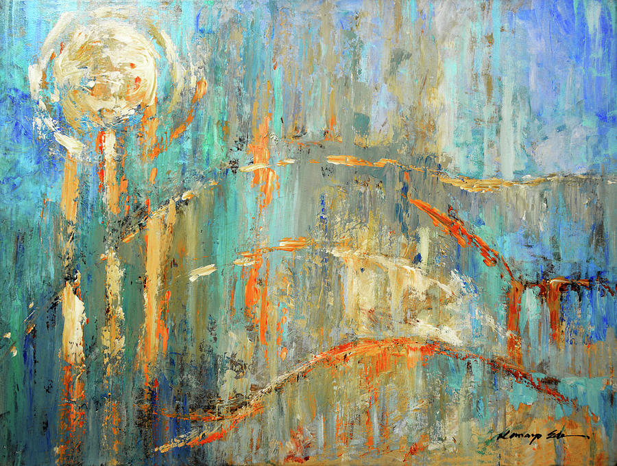 Colorful Abstract Painting - Sun Bridges by Kanayo Ede
