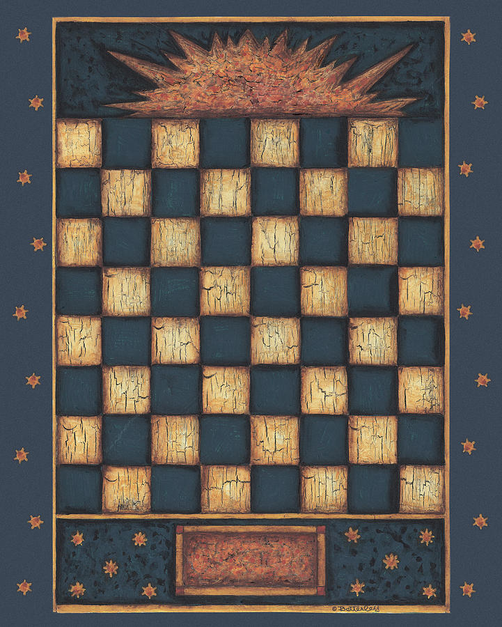 Board Game Painting - Sun Checkers by Robin Betterley