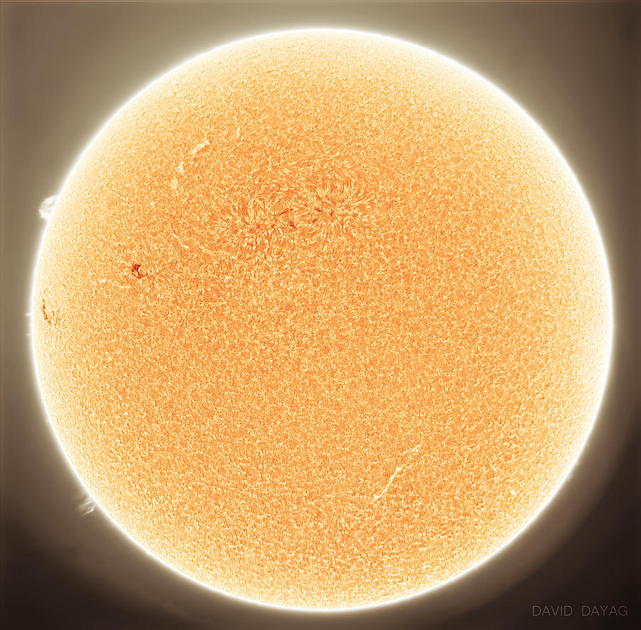 Sun - Full Disk In H-alpha Photograph by David Dayag