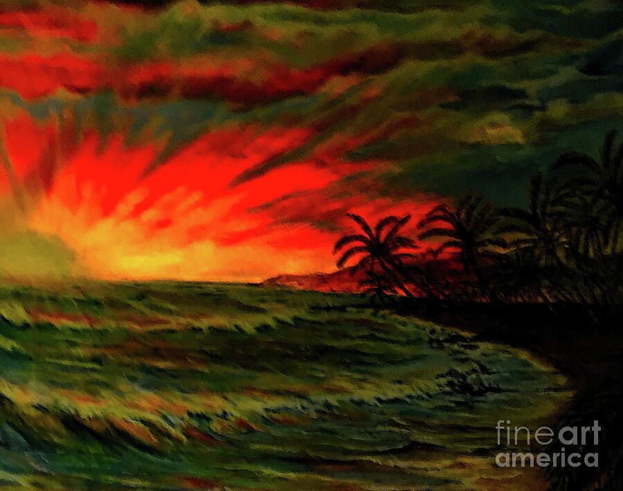 Sun is Setting  Painting by Michael Silbaugh