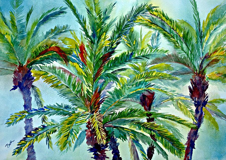 Sun-kissed Palms Painting by Beth Fontenot