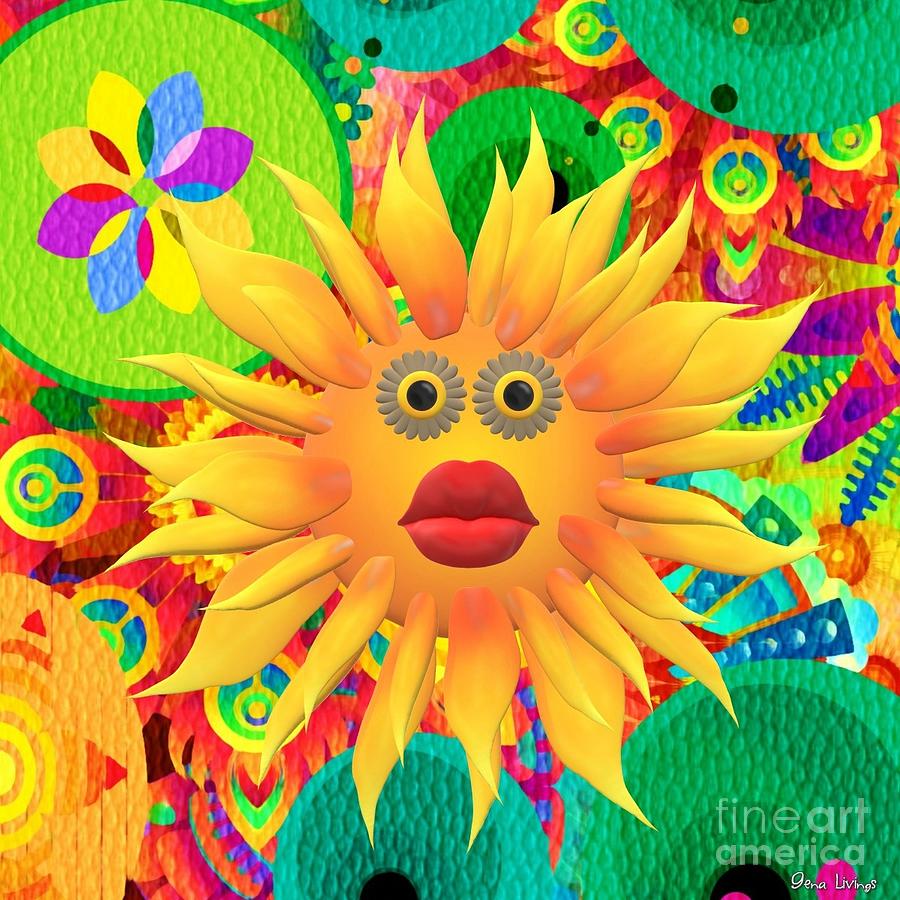 Sun Lips Digital Art by Gena Livings