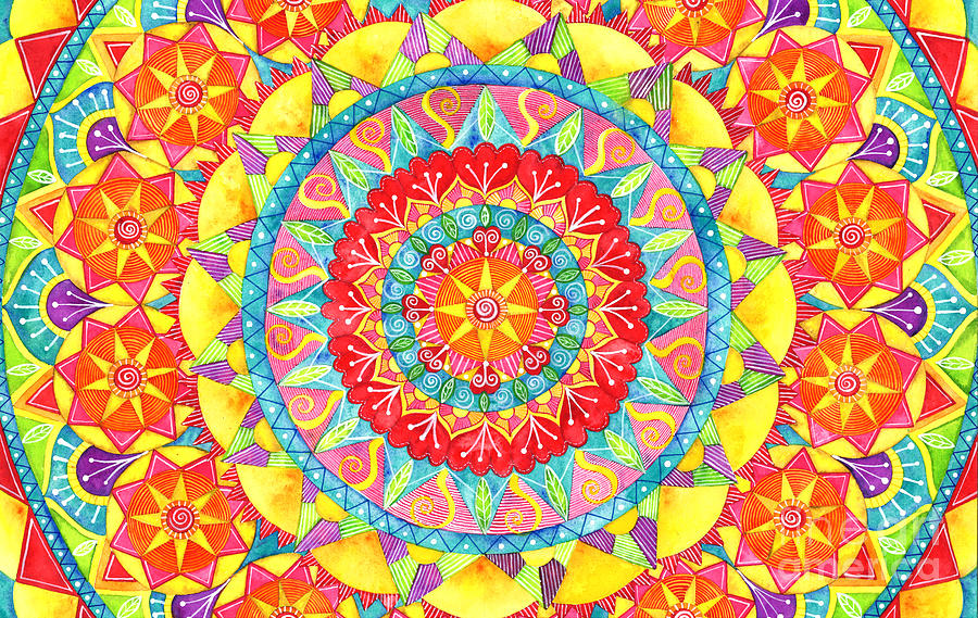 Sun Mandala Painting by Shelley Wallace Ylst