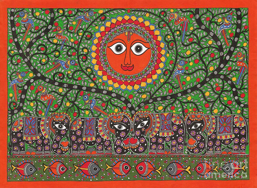 Sun Painting by Mithila Crafts