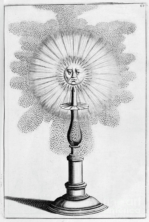 Sun Ornamental Fountain Design, 1664 Drawing by Print Collector