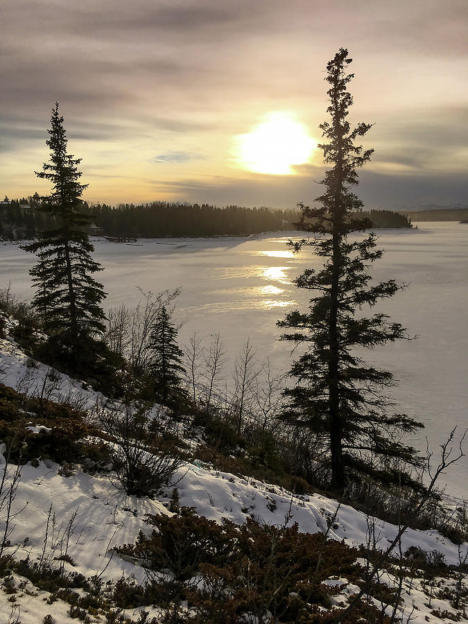 Winter Photograph - Sun Over the Glenmore Reservoir by Phil And Karen Rispin