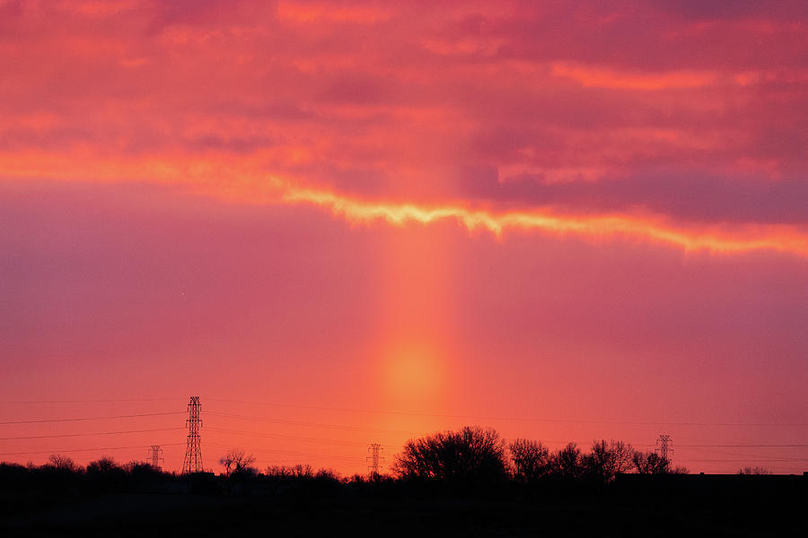 Sun Pillar Lights the Sky at Sunrise Photograph by Tony Hake