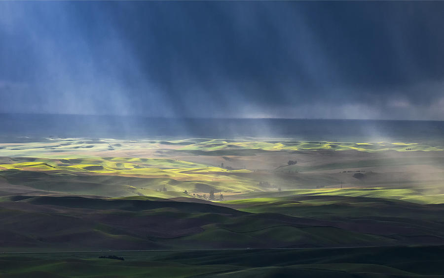 Landscape Photograph - Sun Rain Is Coming by Annie Poreider