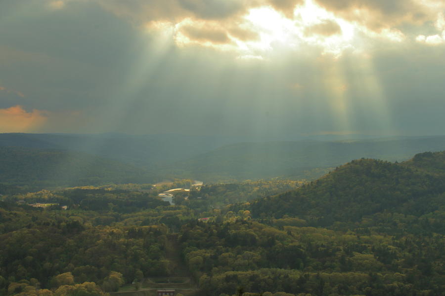 Sun Rays Over The Deerfield River Photograph