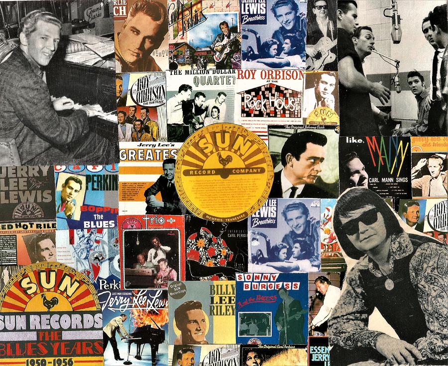 Memphis Digital Art - Sun Records Collage by Doug Siegel